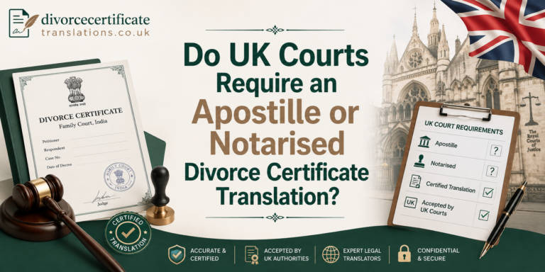 Does My Translated Divorce Certificate Need an Apostille or Notarisation for UK Courts?