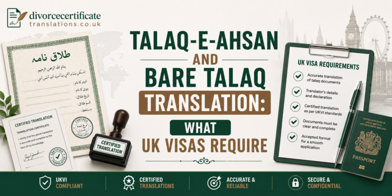 Translating Talaq-e-Ahsan and Bare Talaq: Navigating Non-Proceedings Divorces for UK Visas